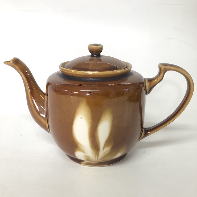 TEAPOT, Classic Style - Brown White Glaze